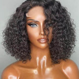 Short Curly Lace 150% Density 4x4 Closure Bob Wig Human Hair