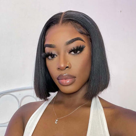 Bob Silky Straight 4x4 Lace Wig Human Hair Closure Wig