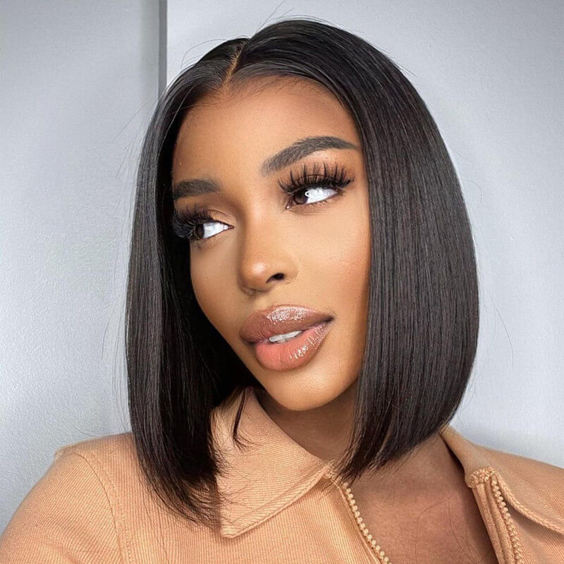 13x4 Lace Frontal Bob Wig Silky Straight Human Hair