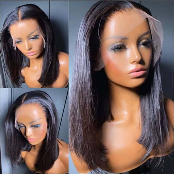 Invisible Lace 13x4 Frontal Lace Straight Bob Wig Human Hair
