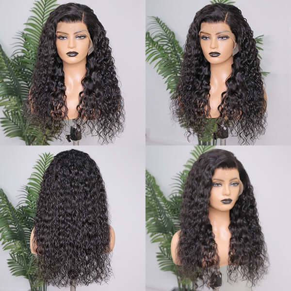 Water Wave Glueless 13x4 Frontal Lace Wig Human Hair