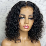 4x4 Glueless Lace Closure Short Water Wave Human Wig