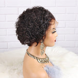 Pixie Cut Short Curly Bob Lace Wig 100% Human Hair