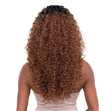 Brazilian Water Wave Human Hair  Ombre Caramel Brown Highlights Lace Wigs