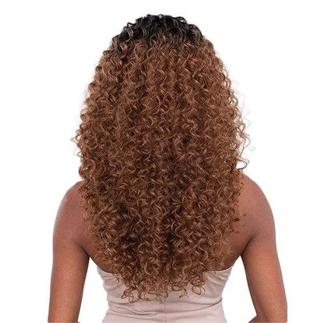Brazilian Water Wave Human Hair  Ombre Caramel Brown Highlights Lace Wigs