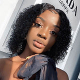 Short Kinky Curly 13x4 Bob Wigs with Bouncy Curls 100% Human Hair