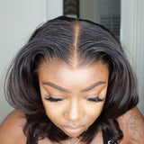 Short Middle Part Bob Natural Hair 13x4 Lace Front Wigs Human Hair 180% Density