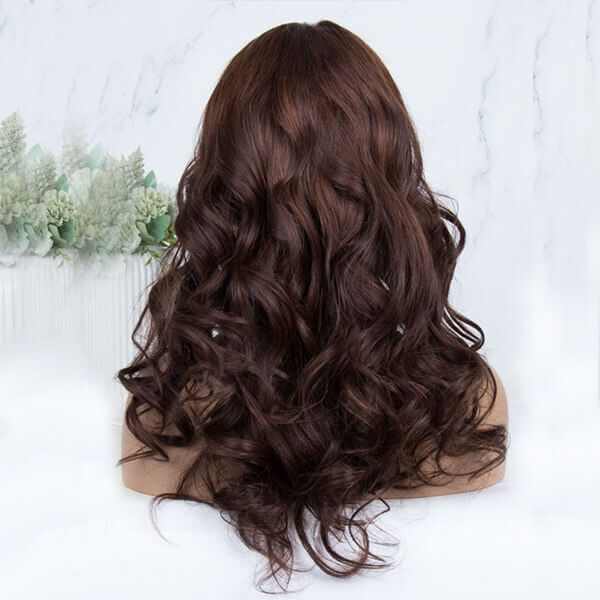 Body Wave Human Hair Chocolate Brown Lace Front Wig