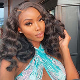 Short Bob Loose Deep Wave Human Hair Lace Frontal Wigs 150% Density