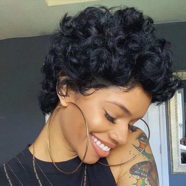 Short Body Wave Black Human Hair Lace Front Wig