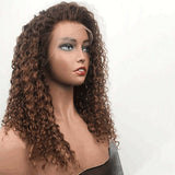 Loose Curls Caramel Highlights Lace Front Wig Human Hair