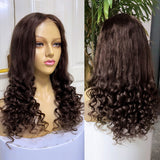 13x4 Loose Wave Dark Brown Human Hair Wigs Lace Front Wig