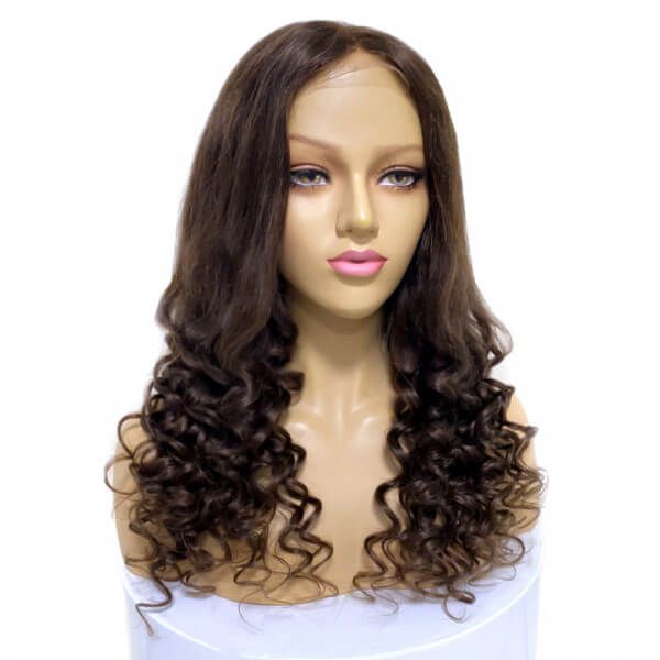 13x4 Loose Wave Dark Brown Human Hair Wigs Lace Front Wig