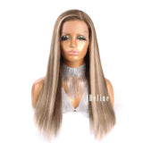 Silky Straight 13x4 Swiss Lacet Wig Highlight 150% Density Human Hair