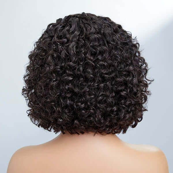 Short Cut Curly Human Hair Glueless Compact 13X4 Frontal Lace Wig