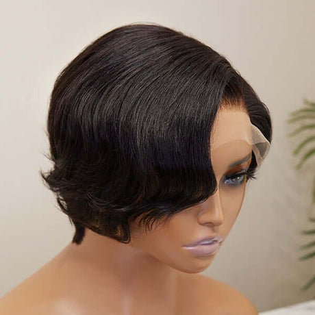 Classy Side Part Pixie Cut 13x4 Human Hair Lace Front Wig