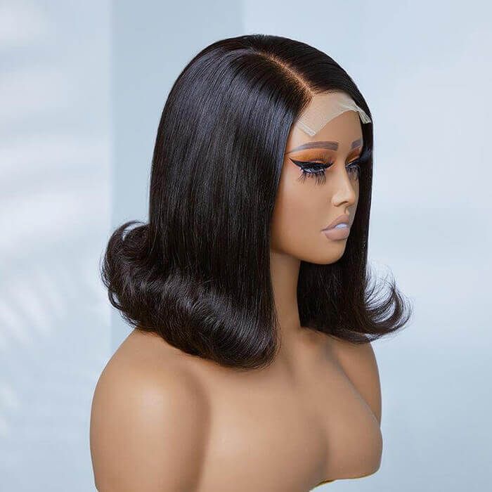 Natural Black Color Pre-plucked Lace Front Wig