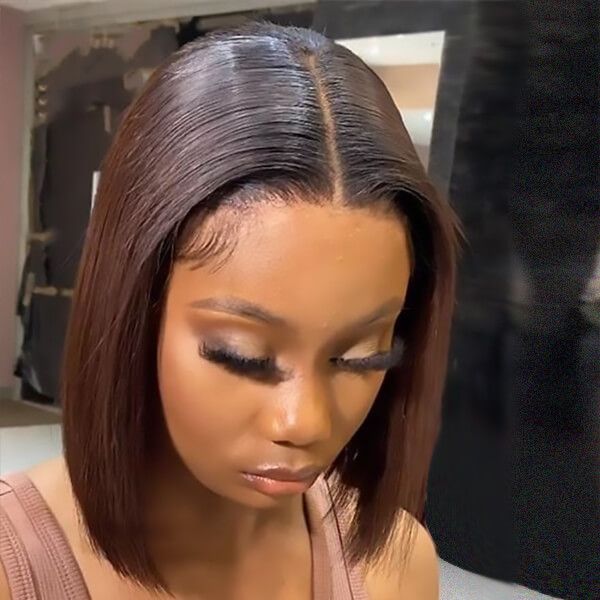Ombre Blunt Cut Bob 13x4  Lace Front Wig Human Hair