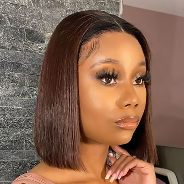 Ombre Blunt Cut Bob 13x4  Lace Front Wig Human Hair