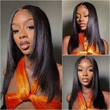 Straight Lace Front Wigs with Layer Inner Buckle Virgin Human Hair Wigs For Women