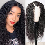 Deep Curly Human Hair Affordable U-Part Wig 150% Density 100% Virgin Hair