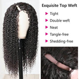 Deep Curly Human Hair Affordable U-Part Wig 150% Density 100% Virgin Hair