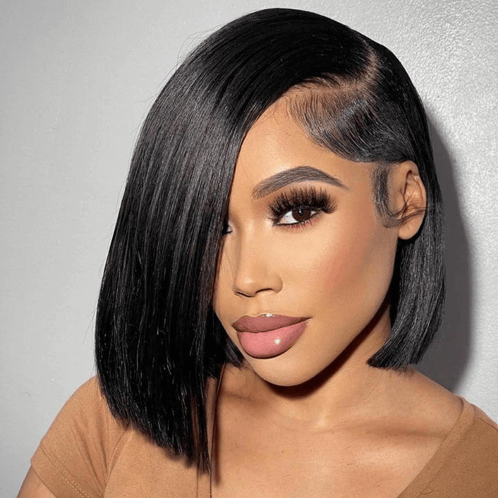 Bob Human Hair Wigs Lace Front Wigs with Side Part Perfect For Any Face Shapes