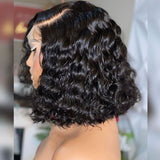 Water Wave Bob Wig Glueless Lace Front Wig Human Hair