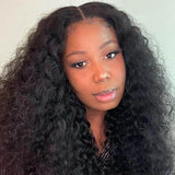 Glueless Water Wave 180% Density 4x4 Lace Closure Wigs Virgin Human Hair