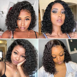 Water Wave Bob Wig Human Hair Pre Plucked Glueless Lace Front Wig 100% Virgin Human Hair Wigs
