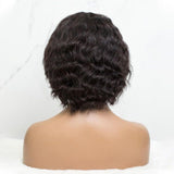 Wolf Cut Black Short Curly Lace Front Wig Human Hair