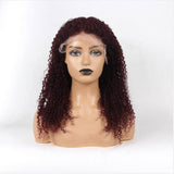 99j Burgundy Curly Human Hair Wig 13X4 Lace Front Wigs Human Hair