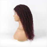 99j Burgundy Curly Human Hair Wig 13X4 Lace Front Wigs Human Hair