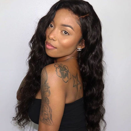 Body Wave Pre-plucked Human Hair 13X6 Lace Front Wig 180% Density Invisible Knots